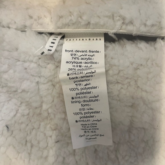 NWOT Pottery Barn Knit Blue and White Sherpa Pillow Cover - Picture 3 of 4